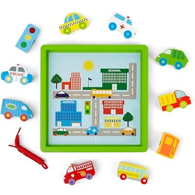 Mousehouse Gifts Wooden Threading Beads Playset, Car-themed Lacing & Threading Toy for Toddler Development Mousehouse Gifts Wooden Threading Beads Playset, Car-themed Lacing & Threading Toy for Toddler Development