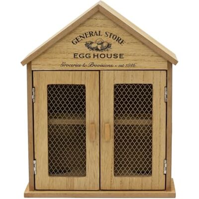 Carousel Home General Store Egg House for 6 Eggs Rustic Wooden Vintage Style Chicken House Egg Holder for Kitchen Worktops Carousel Home General Store Egg House for 6 Eggs Rustic Wooden Vintage Style Chicken House Egg Holder for Kitchen Worktops