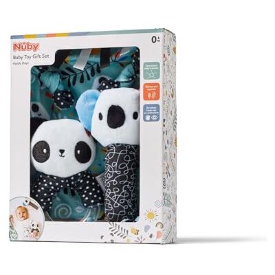 Nuby Panda Baby Gift Set – 3-Piece Keepsake Comforter, Squeaker & Rattle Box Included Suitable from Birth Nuby Panda Baby Gift Set – 3-Piece Keepsake Comforter, Squeaker & Rattle Box Included Suitable from Birth