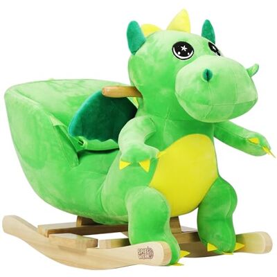 Deuba SPIELWERK® Dinosaur Rocking Chair Baby Rocker with Interactive Sounds Green Plush Rocking Animal Toy with Safety Belt & Wooden Handles, 1st Birthday Gifts for Girls and Boys, Nursery Playroom Décor Deuba SPIELWERK® Dinosaur Rocking Chair Baby Rocker with Interactive Sounds Green Plush Rocking Animal Toy with Safety Belt & Wooden Handles, 1st Birthday Gifts for Girls and Boys, Nursery Playroom Décor