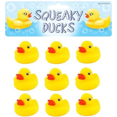 HENBRANDT 1 Pack of Nine Yellow Squeaky Ducks Mini Rubber Bath Toys 5cm Water Games Paddling Pool Party Favours Loot Bag Fillers Children Summer Fun HENBRANDT 1 Pack of Nine Yellow Squeaky Ducks Mini Rubber Bath Toys 5cm Water Games Paddling Pool Party Favours Loot Bag Fillers Children Summer Fun