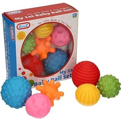 A2Z 4 Kids Baby Sensory Balls Six Piece Multicolour Different Shape Toy Set Soft Textured Hand Massage Toys Early Development Babies Toddlers Play Sets A2Z 4 Kids Baby Sensory Balls Six Piece Multicolour Different Shape Toy Set Soft Textured Hand Massage Toys Early Development Babies Toddlers Play Sets