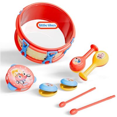 Lollipop Little Tikes Toddler Drum Set, 8 Piece Kit, Age 2+ Maracas, Bongo & Sticks, Musical Toy, Kids Drum Set for Early Learning & Motor Skills, Baby Boys & Girls Lollipop Little Tikes Toddler Drum Set, 8 Piece Kit, Age 2+ Maracas, Bongo & Sticks, Musical Toy, Kids Drum Set for Early Learning & Motor Skills, Baby Boys & Girls