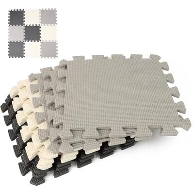 DIVCHI Foam Play Mats Thick Soft Floor Interlocking Mat Floor Puzzle Mat For Children's Playing And Adult Gym And Exercise (Pack Of 9) DIVCHI Foam Play Mats Thick Soft Floor Interlocking Mat Floor Puzzle Mat For Children's Playing And Adult Gym And Exercise (Pack Of 9)
