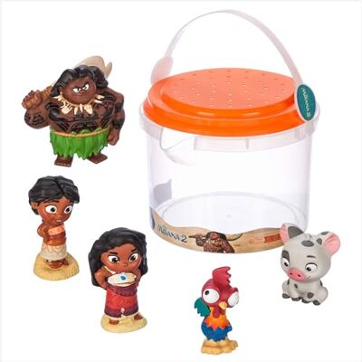 Disney Official Moana 2 Bath Toy Set, 5 pieces, Includes Moana, Simea, Pua, Hei Hei & Maui, with Storage Bucket, Suitable for 6 Months+ Disney Official Moana 2 Bath Toy Set, 5 pieces, Includes Moana, Simea, Pua, Hei Hei & Maui, with Storage Bucket, Suitable for 6 Months+
