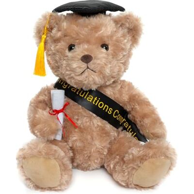 WEIGEDU Graduation Gift Teddy Bear Stuffed Animal Plush Toy, 30cm with Cap, Sash & Diploma, for Kids, Students, Boys & Girls WEIGEDU Graduation Gift Teddy Bear Stuffed Animal Plush Toy, 30cm with Cap, Sash & Diploma, for Kids, Students, Boys & Girls