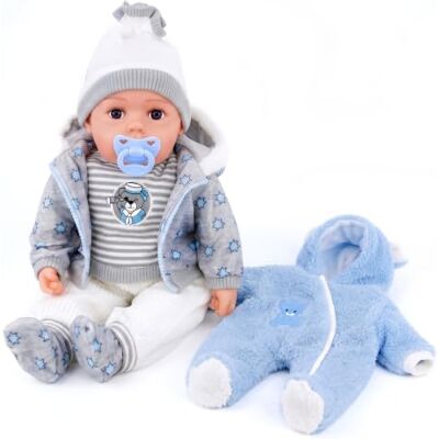 The Magic Toy Shop - Bibi Doll - Grey Onesie - 20in - Baby Doll The Magic Toy Shop - Bibi Doll - Grey Onesie - 20in - Baby Doll