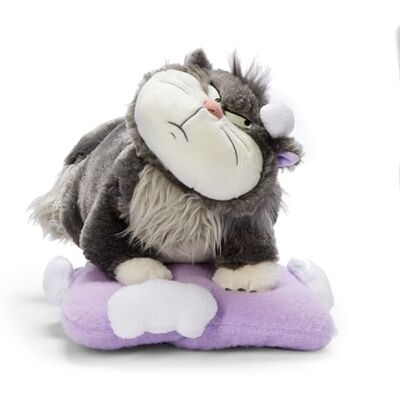 Disney Official Lucifer Plush, Cinderella, 28cm / 11", Fluffy Black & White Cat Soft Toy on Purple Pillow, Suitable from Birth, 0+ Disney Official Lucifer Plush, Cinderella, 28cm / 11", Fluffy Black & White Cat Soft Toy on Purple Pillow, Suitable from Birth, 0+