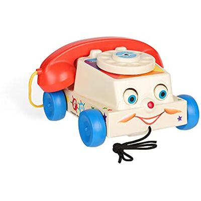 Basic Fun Fisher Price Classics Chatter Telephone Toy Pull Along Retro Toddler Phone with Moving Eyes and Dial Gift for Babies and Toddlers Aged 12 + Basic Fun Fisher Price Classics Chatter Telephone Toy Pull Along Retro Toddler Phone with Moving Eyes and Dial Gift for Babies and Toddlers Aged 12 +