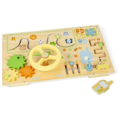 Bigjigs Toys Jungle Busy Board Wooden Montessori Toy For Baby & Toddlers Kids Car Seat & Plane Activities, Early Learning, Eco Friendly Gifts For Children, Age 12 Months + Bigjigs Toys Jungle Busy Board Wooden Montessori Toy For Baby & Toddlers Kids Car Seat & Plane Activities, Early Learning, Eco Friendly Gifts For Children, Age 12 Months +