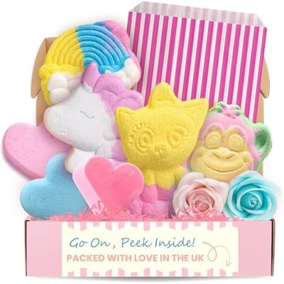 London Carousel Bath Bombs for Kids with Fun Soaps – Unicorn, Rainbow & Bath Time Gift Set Colourful bath bombs and fun soaps in unicorn, rainbow, heart and animal shapes for playful, fizzy bath-time fun and gifting. London Carousel Bath Bombs for Kids with Fun Soaps – Unicorn, Rainbow & Bath Time Gift Set Colourful bath bombs and fun soaps in unicorn, rainbow, heart and animal shapes for playful, fizzy bath-time fun and gifting.