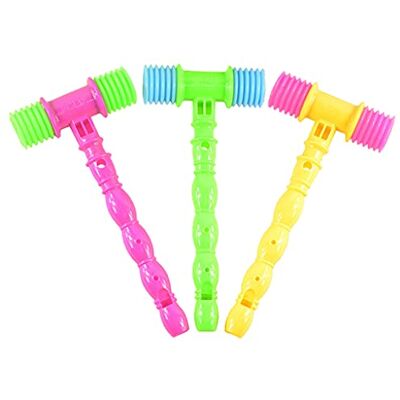 TQUXNGA Toy Hammer 3 Pack Shared Play Between Family Members 3 Piece Set for Shared Family Play, Openwork Handle, Bright Multicolor Designs, Ridged Hammer Ends TQUXNGA Toy Hammer 3 Pack Shared Play Between Family Members 3 Piece Set for Shared Family Play, Openwork Handle, Bright Multicolor Designs, Ridged Hammer Ends