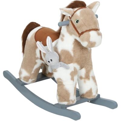 AIYAPLAY Baby Rocking Horse with Realistic Sound for Kids Aged 2-5 Brown Plush Ride On Animal Rocker, Plush Toy, Rocking Toy Chair AIYAPLAY Baby Rocking Horse with Realistic Sound for Kids Aged 2-5 Brown Plush Ride On Animal Rocker, Plush Toy, Rocking Toy Chair