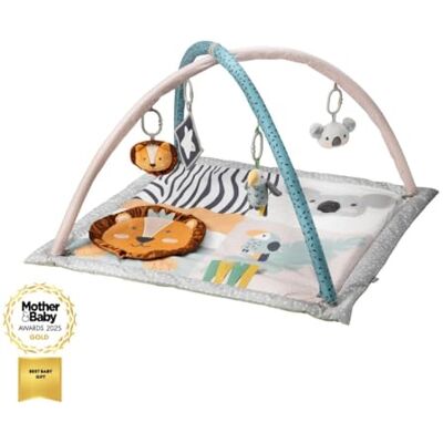 Nuby Animal Adventures Baby Play Mat - Toy Activity Gym with Sensory Toys and Padded Base for Tummy Time Nuby Animal Adventures Baby Play Mat - Toy Activity Gym with Sensory Toys and Padded Base for Tummy Time