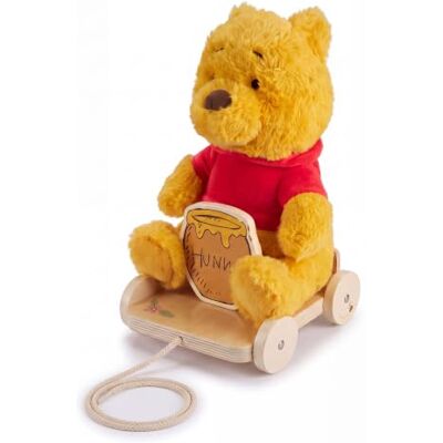 Disney Winnie the Pooh Bear Wooden Plush Pull Along Toy for Kids Soft plush bear, FSC-certified wood, sturdy pull-cord, smooth-rolling wheels, hunny pot, gift for birthdays Disney Winnie the Pooh Bear Wooden Plush Pull Along Toy for Kids Soft plush bear, FSC-certified wood, sturdy pull-cord, smooth-rolling wheels, hunny pot, gift for birthdays