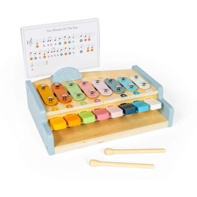 Bigjigs Toys Xylo Piano Wooden Piano & Xylophone 2 in 1 Musical Toy 8 Key Toddler Keyboard Baby Instruments with Beaters & Song Sheets Early Learning Music Gift for Children Age 18 Months+ Bigjigs Toys Xylo Piano Wooden Piano & Xylophone 2 in 1 Musical Toy 8 Key Toddler Keyboard Baby Instruments with Beaters & Song Sheets Early Learning Music Gift for Children Age 18 Months+