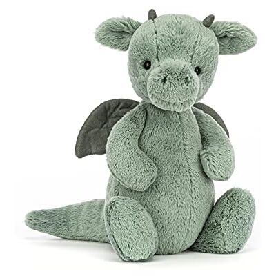 Jellycat Medium Bashful Green Dragon Plush Soft Toy Jellycat Medium Bashful Green Dragon Plush Soft Toy