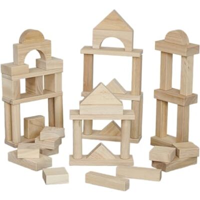 tickit Wooden Jumbo Block Set, 54 Pieces, Building Toy Wooden Jumbo Block set includes 54 pieces for educational building and construction play for toddlers. tickit Wooden Jumbo Block Set, 54 Pieces, Building Toy Wooden Jumbo Block set includes 54 pieces for educational building and construction play for toddlers.