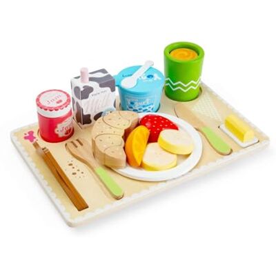 Bigjigs Toys Breakfast in Bed Tray 28pc Wooden Play Food Set for Kids Montessori Toy Kitchen Pretend Breakfast Tray with Toast, Fruit & Juice Early Learning Role Play for Ages 18 Months+ Bigjigs Toys Breakfast in Bed Tray 28pc Wooden Play Food Set for Kids Montessori Toy Kitchen Pretend Breakfast Tray with Toast, Fruit & Juice Early Learning Role Play for Ages 18 Months+