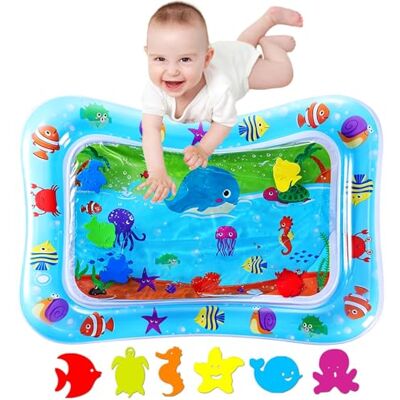 Spiritzohic Tummy Time Mat for Kids, Inflatable Tummy Time Water Mat, Water Play Mat Toys, Water Play Mat Sensory Toy, Portable Travel Water Pad, for Baby Early Development Activity Gift Spiritzohic Tummy Time Mat for Kids, Inflatable Tummy Time Water Mat, Water Play Mat Toys, Water Play Mat Sensory Toy, Portable Travel Water Pad, for Baby Early Development Activity Gift
