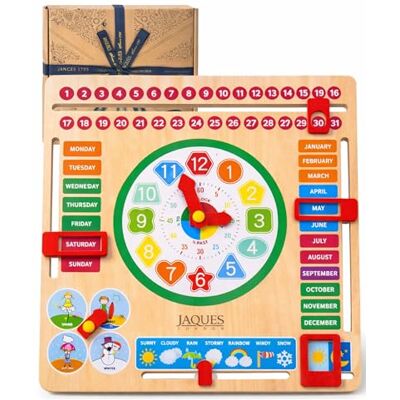 Jaques of London Learning Kids Calendar Clock Wooden Educational Toys for 3 Year olds with Weather for Preschool Children Learn to Tell the Time Days and Months Since 1795 Jaques of London Learning Kids Calendar Clock Wooden Educational Toys for 3 Year olds with Weather for Preschool Children Learn to Tell the Time Days and Months Since 1795
