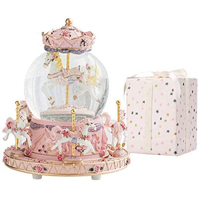 LOVE FOR YOU Gift Wrapped Music Box Carousel Horses Color Lights Unicorn Musical Snow Globe for Girls and Women Baby Kids Sister Daughter Mom Granddaughter Grandma Christmas Birthday Presents Gifts LOVE FOR YOU Gift Wrapped Music Box Carousel Horses Color Lights Unicorn Musical Snow Globe for Girls and Women Baby Kids Sister Daughter Mom Granddaughter Grandma Christmas Birthday Presents Gifts