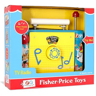 Basic Fun Fisher Price Classics TV Radio Interactive Toy for Pretend Games and Role Play, Classic Preschool Toy with Retro-Style Packaging, Suitable for Boys and Girls Ages 18 Months+ 1703 Basic Fun Fisher Price Classics TV Radio Interactive Toy for Pretend Games and Role Play, Classic Preschool Toy with Retro-Style Packaging, Suitable for Boys and Girls Ages 18 Months+ 1703