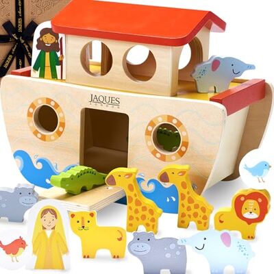 Jaques of London Wooden Noahs Ark Shape Sorter Baby Toy Christening Gifts for Boys and Girls Wooden Toys for 1 Year Olds + 1st Birthday Gifts Since 1795 Jaques of London Wooden Noahs Ark Shape Sorter Baby Toy Christening Gifts for Boys and Girls Wooden Toys for 1 Year Olds + 1st Birthday Gifts Since 1795