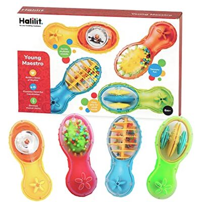Halilit Young Maestro Baby Musical Instrument Set – 4 Real Sensory Shaker Toys BPA-Free Infant Rattles for 6 Months+ Easy Grip Music Toys for Early Learning & Sensory Development Halilit Young Maestro Baby Musical Instrument Set – 4 Real Sensory Shaker Toys BPA-Free Infant Rattles for 6 Months+ Easy Grip Music Toys for Early Learning & Sensory Development