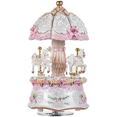 Musfunny Carousel Music Box for Kid: LED Lights Musical Boxes Carousel Music Box with Color Changing Horse Music Box for Girls Women Daughter Birthday Christening Valentine's Day Musfunny Carousel Music Box for Kid: LED Lights Musical Boxes Carousel Music Box with Color Changing Horse Music Box for Girls Women Daughter Birthday Christening Valentine's Day