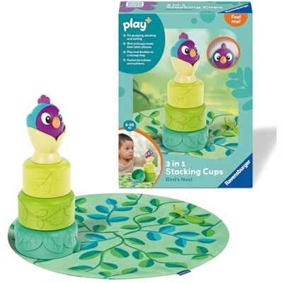 Ravensburger Play+ 3 in 1 Bird's Nest Stacking Cups Baby Toys for 6 Months Up Sensory Gifts for Toddlers Ravensburger Play+ 3 in 1 Bird's Nest Stacking Cups Baby Toys for 6 Months Up Sensory Gifts for Toddlers