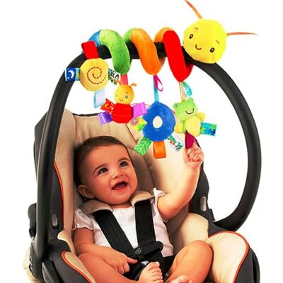 zhongdada Spiral Pram Toys for Babies -Plush Hanging Baby Rattle Sensory Toys for Crib Mobile Bassinet for 0 3 6 9 12 Boys Girls 100g zhongdada Spiral Pram Toys for Babies -Plush Hanging Baby Rattle Sensory Toys for Crib Mobile Bassinet for 0 3 6 9 12 Boys Girls 100g