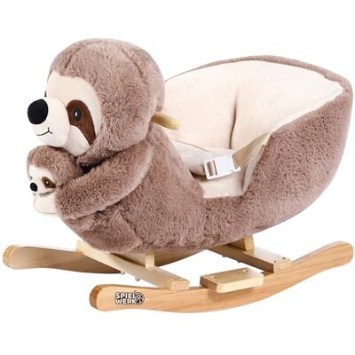 Deuba Spielwerk® Sloth Rocking Chair, Baby Rocker with Interactive Sounds, Brown Plush Rocking Animal Toy with Safety Belt & Wooden Handles, 1st Birthday Gifts for Girls and Boys, Nursery Playroom Décor Deuba Spielwerk® Sloth Rocking Chair, Baby Rocker with Interactive Sounds, Brown Plush Rocking Animal Toy with Safety Belt & Wooden Handles, 1st Birthday Gifts for Girls and Boys, Nursery Playroom Décor