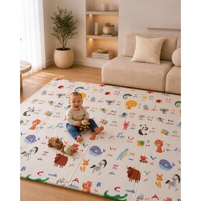 kidoola Reversible Large Baby Play Mat Soft Playmat for Baby's Crawling, Tummy Time Thick Floor Mats for Children, Toddlers & Babies Ideal for Floor in Bedroom, Nursery & Playroom (Style 2) kidoola Reversible Large Baby Play Mat Soft Playmat for Baby's Crawling, Tummy Time Thick Floor Mats for Children, Toddlers & Babies Ideal for Floor in Bedroom, Nursery & Playroom (Style 2)