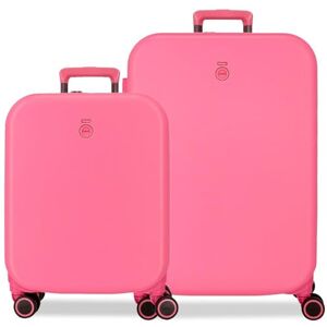 Enso Joumma Bags Annie Cabin Suitcase Luggage Interior with Two Compartments Made of ABS Material Durable and Lightweight, 4 Swivel Wheels Side Combination Lock, Pink, Suitcase Set Enso Joumma Bags Annie Cabin Suitcase Luggage Interior with Two Compartments Made of ABS Material Durable and Lightweight, 4 Swivel Wheels Side Combination Lock, Pink, Suitcase Set