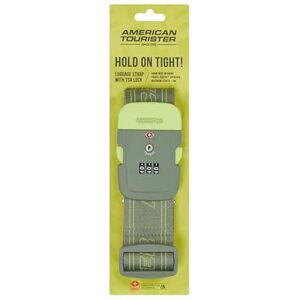 American Tourister Luggage Strap with TSA Lock, Secure Suitcase Belt for Travel, Olive/Lime American Tourister Luggage Strap with TSA Lock, Secure Suitcase Belt for Travel, Olive/Lime