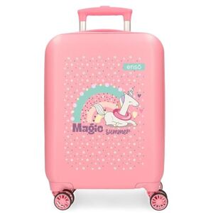 Enso Magic Summer Cabin Suitcase Pink 33 x 50 x 20 cm Hard ABS 33L 2 kg 4 Double Wheels Hand Luggage, Pink, Cabin Suitcase Enso Magic Summer Cabin Suitcase Pink 33 x 50 x 20 cm Hard ABS 33L 2 kg 4 Double Wheels Hand Luggage, Pink, Cabin Suitcase