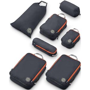 TRIPPED Travel Gear Large Packing Cubes for Travel-Extra Large Compression Packing Cube Luggage Organizers 7 Piece Set-Ultralight, Expandable/Compression Bags for Clothes by (Grey/Orange) TRIPPED Travel Gear Large Packing Cubes for Travel-Extra Large Compression Packing Cube Luggage Organizers 7 Piece Set-Ultralight, Expandable/Compression Bags for Clothes by (Grey/Orange)