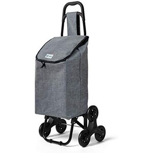VOUNOT Folding Shopping Trolley on 6 Wheels, Stair Climbing Shopping Cart, Grocery Trolley, Oxford Grey VOUNOT Folding Shopping Trolley on 6 Wheels, Stair Climbing Shopping Cart, Grocery Trolley, Oxford Grey