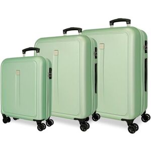 ROLL ROAD Cambodia Cabin Suitcase, ABS Hard Case Set, Various Sizes, Side Combination Lock, 4 Double Wheels, Hand Luggage, Green, 52x46x75 cm, Set of 3 suitcases ROLL ROAD Cambodia Cabin Suitcase, ABS Hard Case Set, Various Sizes, Side Combination Lock, 4 Double Wheels, Hand Luggage, Green, 52x46x75 cm, Set of 3 suitcases