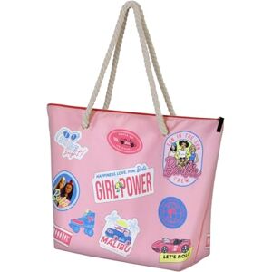 KARACTERMANIA Barbie Malibu-Soleil Beach Bag, Pink, 52 x 37 cm KARACTERMANIA Barbie Malibu-Soleil Beach Bag, Pink, 52 x 37 cm