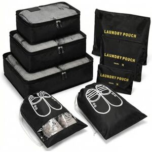 BillyBath 8-in-1 Case Organiser Set, Packing Cubes, Suitcase Organiser, Packing Bags, Travel Luggage, Black BillyBath 8-in-1 Case Organiser Set, Packing Cubes, Suitcase Organiser, Packing Bags, Travel Luggage, Black