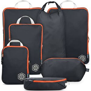 TRIPPED Travel Gear Large Packing Cubes for Travel-Extra Large Compression Packing Cube Luggage Organizers 7 Piece Set-Ultralight, Expandable/Compression Bags for Clothes by (Grey/Orange) TRIPPED Travel Gear Large Packing Cubes for Travel-Extra Large Compression Packing Cube Luggage Organizers 7 Piece Set-Ultralight, Expandable/Compression Bags for Clothes by (Grey/Orange)
