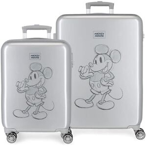 Disney Mickey 100 Suitcase Set Gray 55/68 cm Rigid ABS Side Combination Lock 104L 6 kgs 4 Double Wheels Hand Luggage Disney Mickey 100 Suitcase Set Gray 55/68 cm Rigid ABS Side Combination Lock 104L 6 kgs 4 Double Wheels Hand Luggage