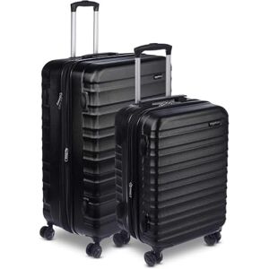 Amazon Basics Hardside Luggage ABS Hard-Shell Spinner / Suitcase with 4 Wheels, 2 Piece Set (55, 78 cm), Black Amazon Basics Hardside Luggage ABS Hard-Shell Spinner / Suitcase with 4 Wheels, 2 Piece Set (55, 78 cm), Black