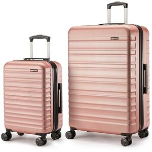 Amazon Basics Hardside Suitcase Set 2 Piece Expandable Luggage Set (55, 78 cm), ABS Anti-Scratch Shell, 4-Wheel Spinner, Rose Gold Amazon Basics Hardside Suitcase Set 2 Piece Expandable Luggage Set (55, 78 cm), ABS Anti-Scratch Shell, 4-Wheel Spinner, Rose Gold