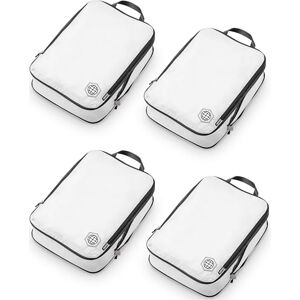TRIPPED Travel Gear Extra Large Compression Packing Cube Luggage Organizers 4 Piece Set-Ultralight, Expandable/Compression Bags for Clothes by (White 4 Piece) TRIPPED Travel Gear Extra Large Compression Packing Cube Luggage Organizers 4 Piece Set-Ultralight, Expandable/Compression Bags for Clothes by (White 4 Piece)