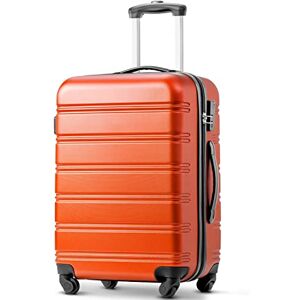 Merax 20-Inch ABS Hard Shell Travel Trolley Suitcase Set with 4 Wheels Lightweight Hand Luggage in Orange Merax 20-Inch ABS Hard Shell Travel Trolley Suitcase Set with 4 Wheels Lightweight Hand Luggage in Orange