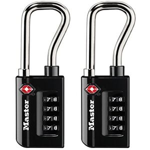 Master Lock 4696T, TSA Approved Luggage Lock, Pack of 2, Black, 2 Pack, Set Your Own Combination Master Lock 4696T, TSA Approved Luggage Lock, Pack of 2, Black, 2 Pack, Set Your Own Combination