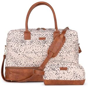 MyMealivos Canvas Weekender Bag, Overnight Travel Carry On Duffel with Shoe Pouch, Cheetah Spot, OneSize, 旅行 MyMealivos Canvas Weekender Bag, Overnight Travel Carry On Duffel with Shoe Pouch, Cheetah Spot, OneSize, 旅行